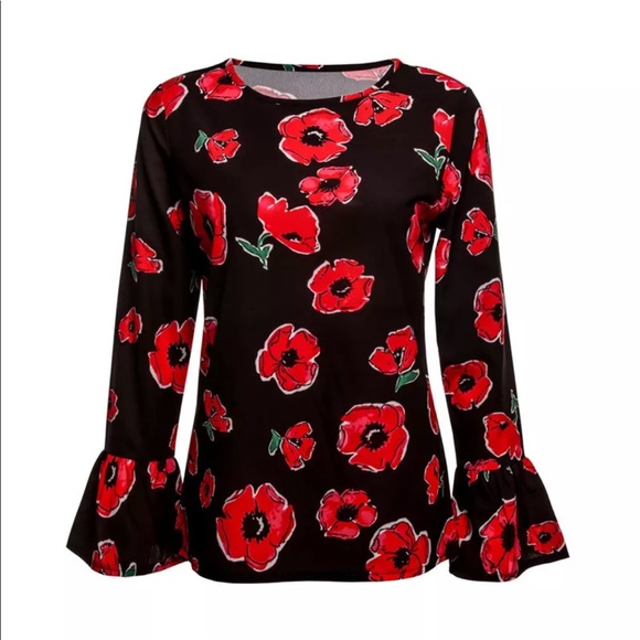 Black Floral Top New With Tags - Picture 2 of 4